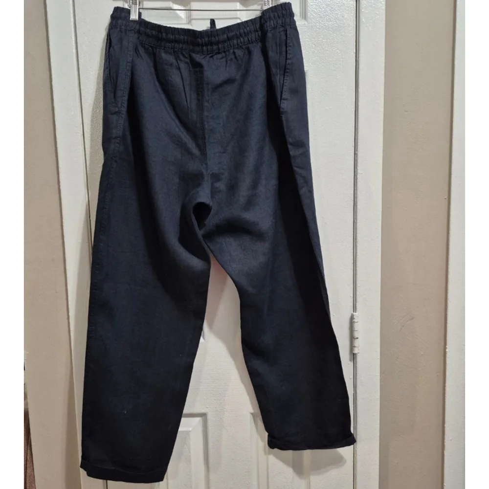 Women's H&M Navy Linen Trousers Plus Size XXL